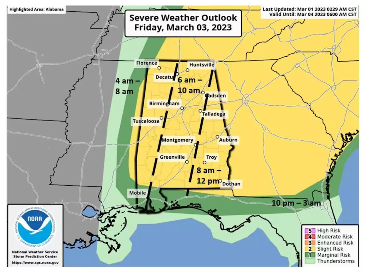 Severe weather in Alabama: What to expect this week; what time will storms arrive?