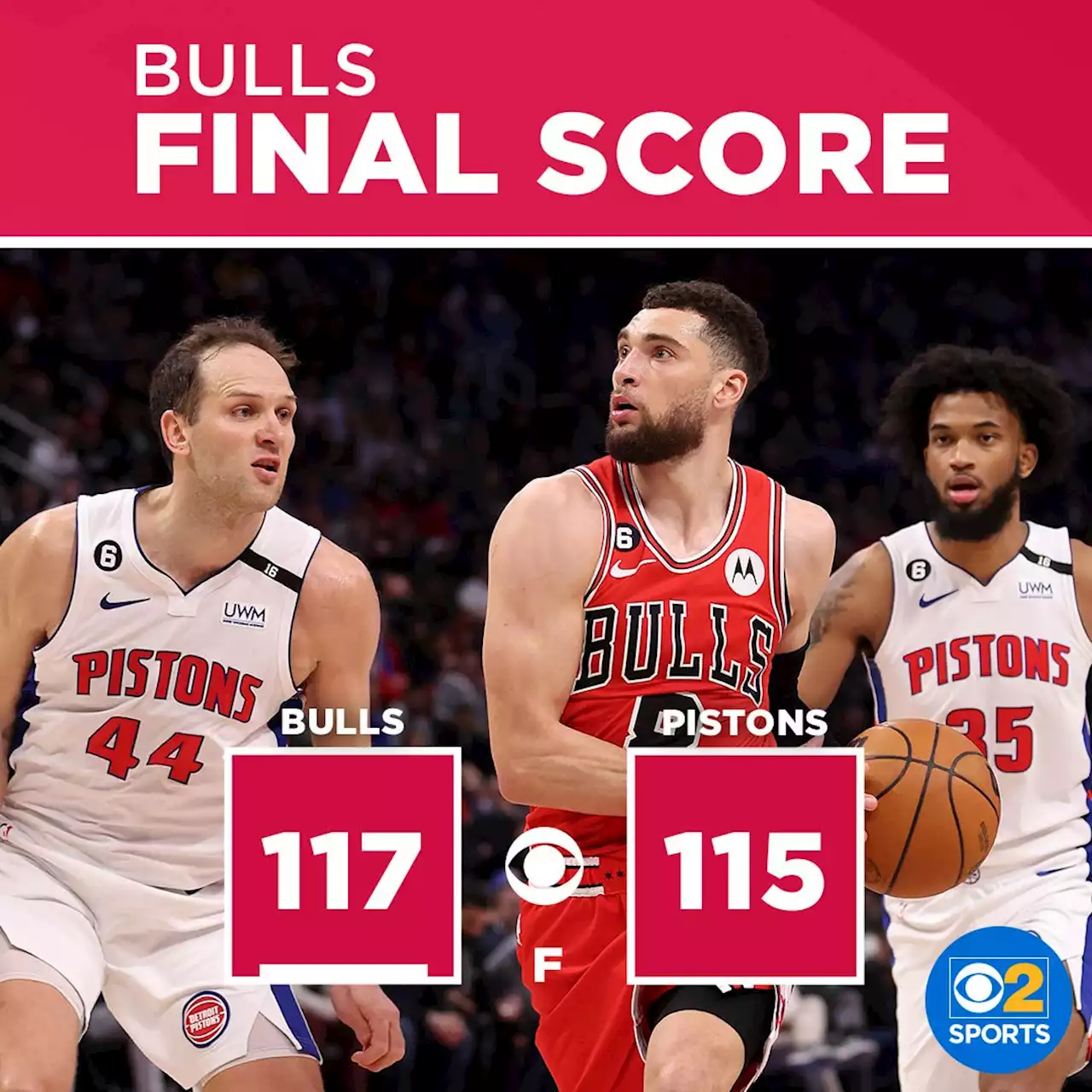 LaVine scores 41, Bulls top Pistons after TO blunder