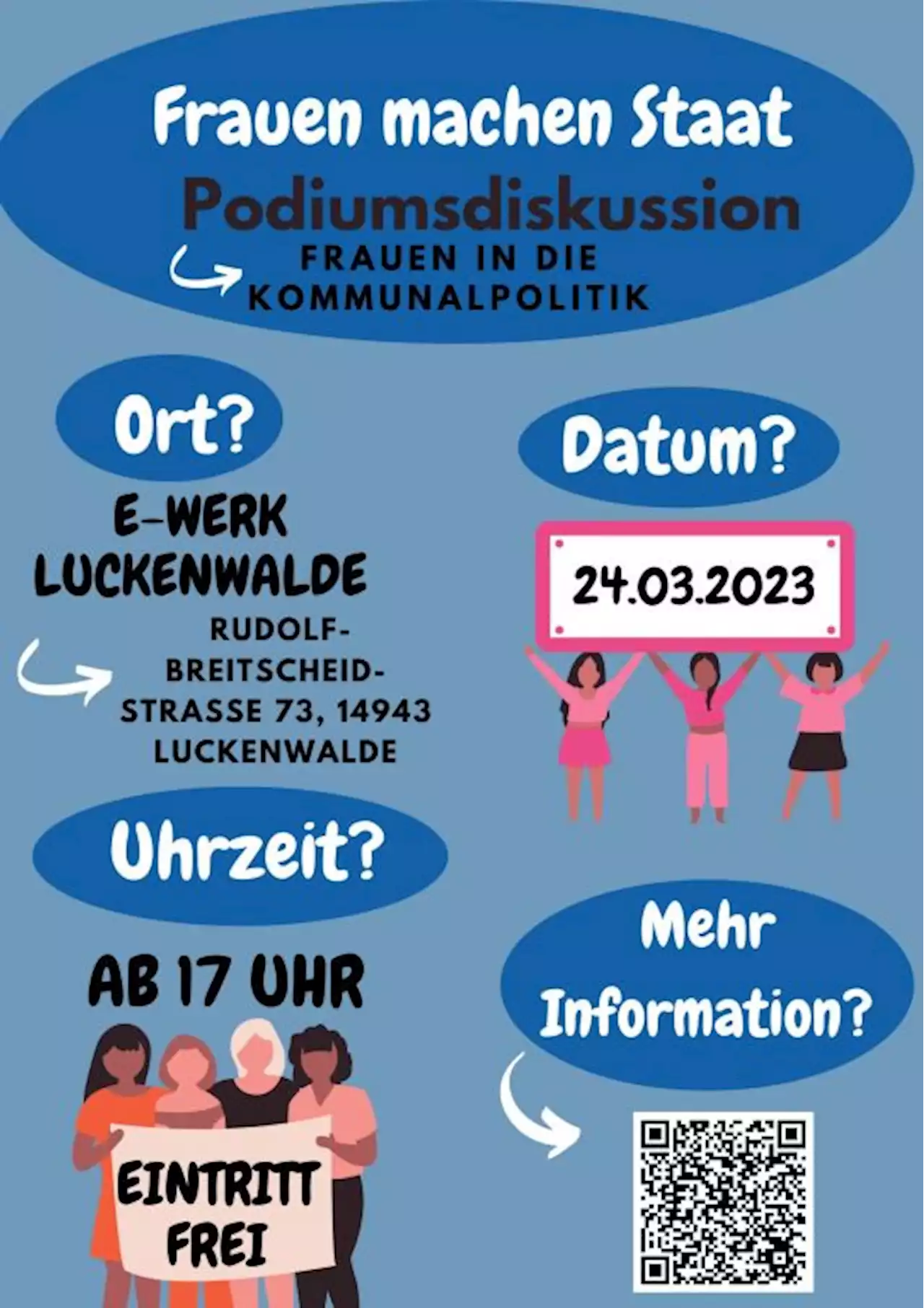 Teltow-Fläming: Podiumsdiskussion Frauen in die Politik am 24.03.2023 --- (Cityreport24-Nachrichtenblog)