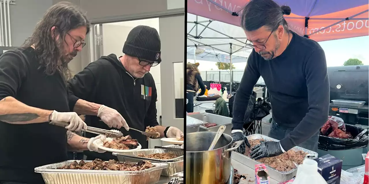 Dave Grohl barbecues for more than 24 hours at homeless shelter, provides 450 meals