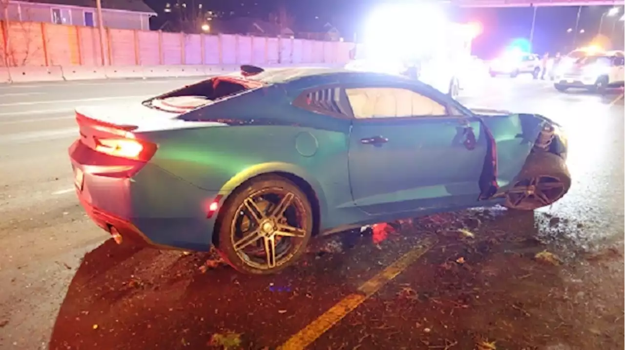 Alleged drunk driver crashes Camaro on highway near Langford