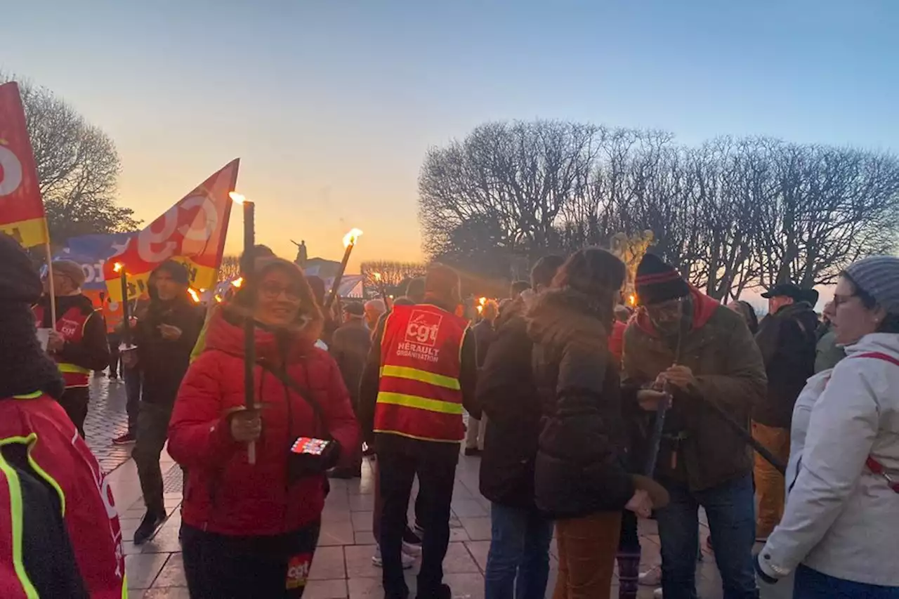 Retraite aux flambeaux à Montpellier : tour de chauffe avant la grève du 7 mars