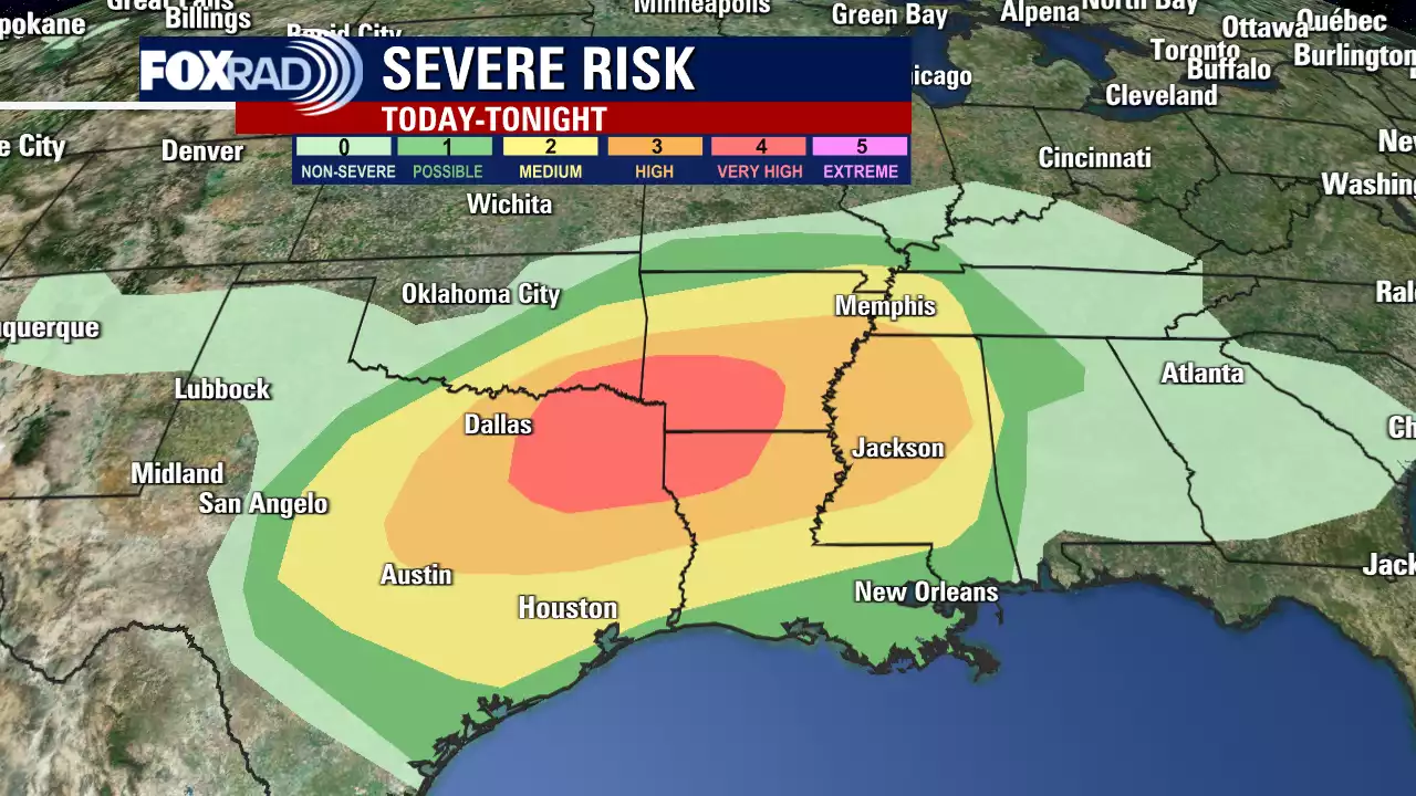 Strong to severe storms possible Thursday evening across SE Texas