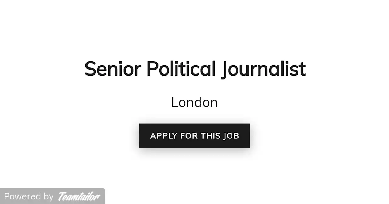 Senior Political Journalist - Full Fact