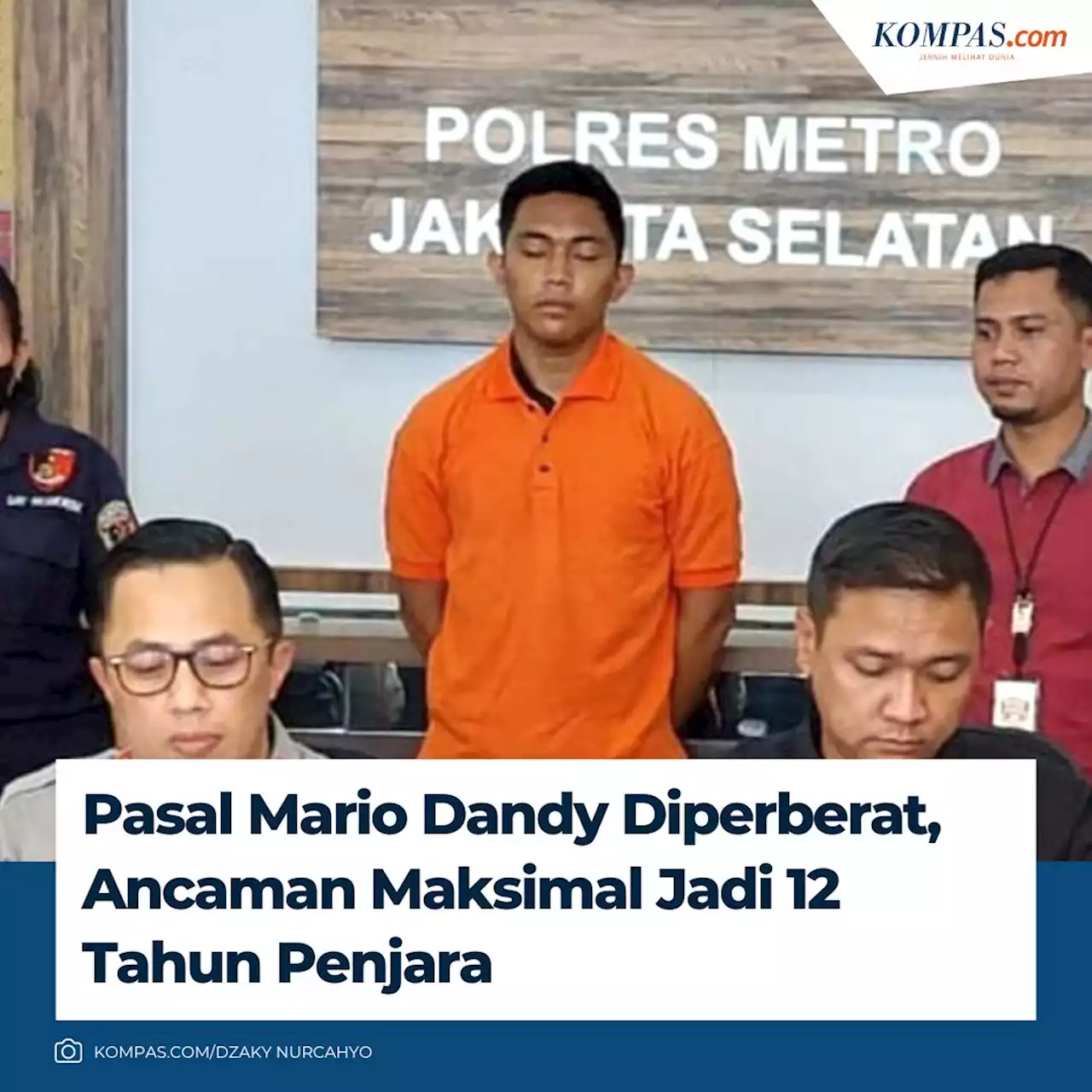 Mario Dandy Dijerat Pasal Penganiayaan Berat yang Direncanakan