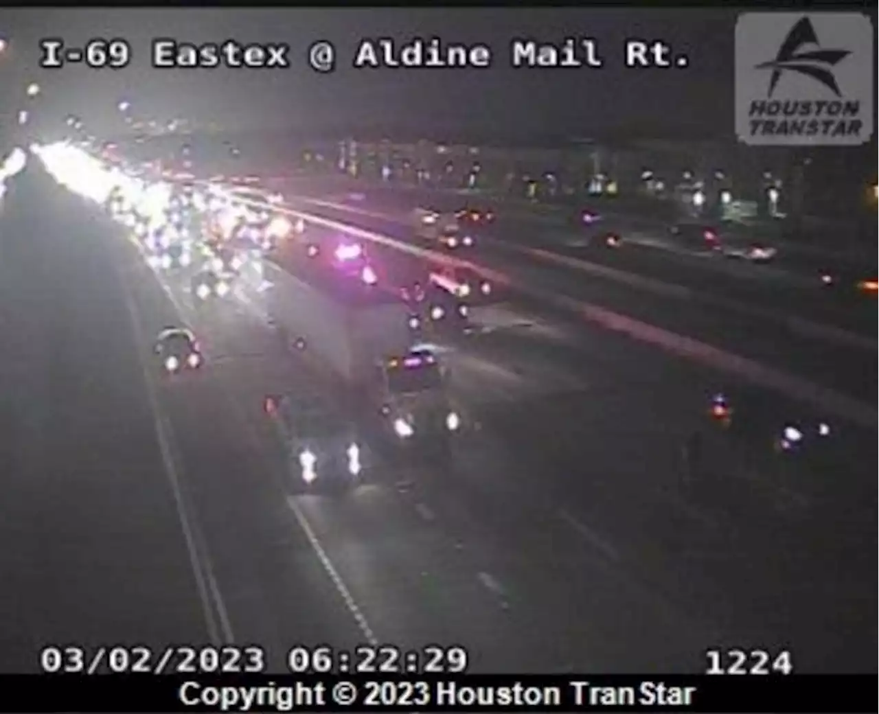 3-vehicle crash causes major delays on Eastex Freeway southbound at Aldine Mail Route, TranStar says