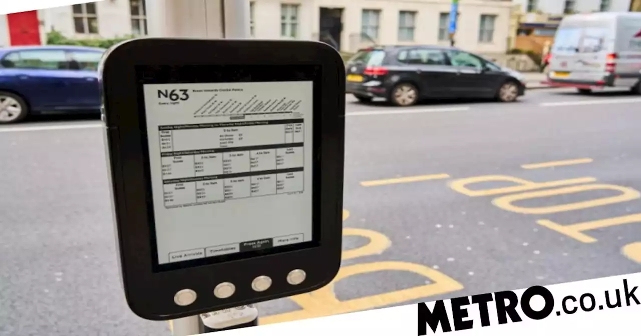 Futuristic digital displays could soon start appearing at London bus stops