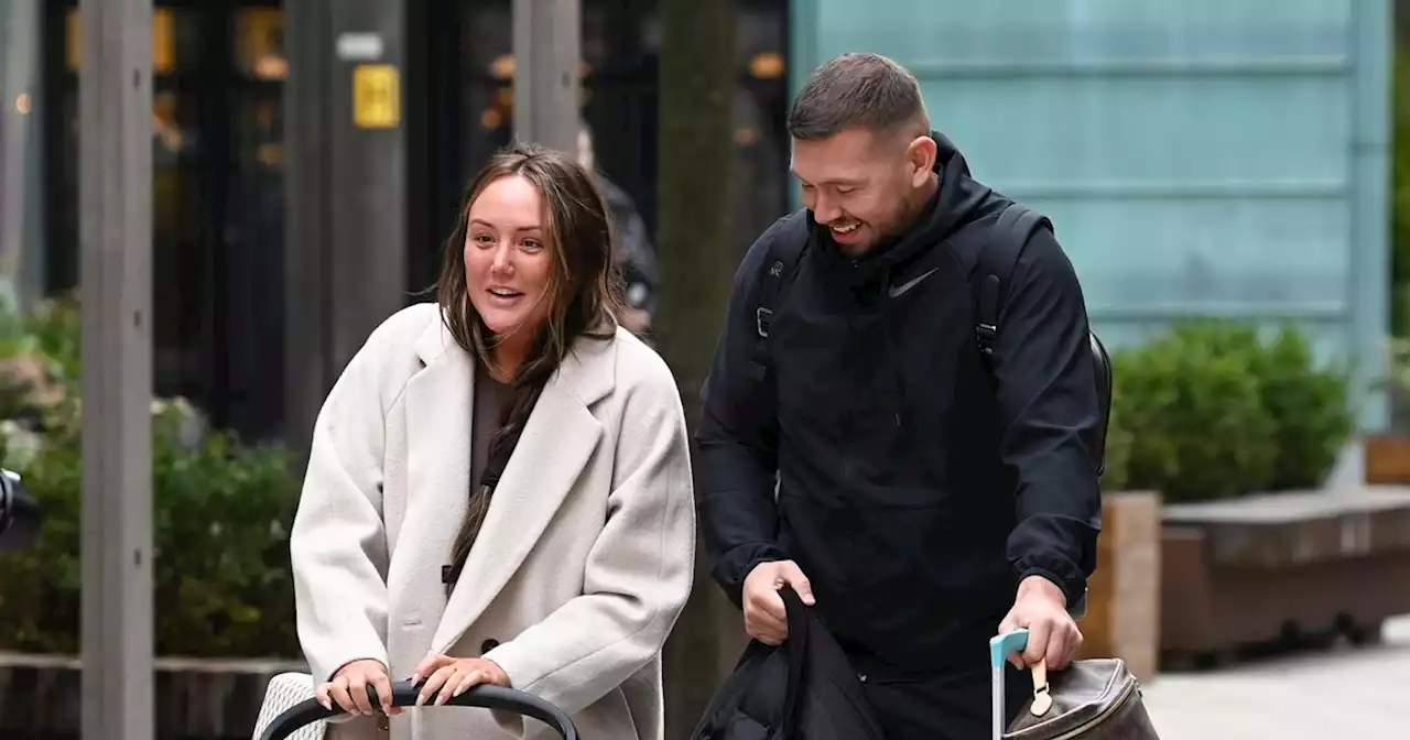 Charlotte Crosby beams as she brings baby Alba and beau Jake to TV appearance