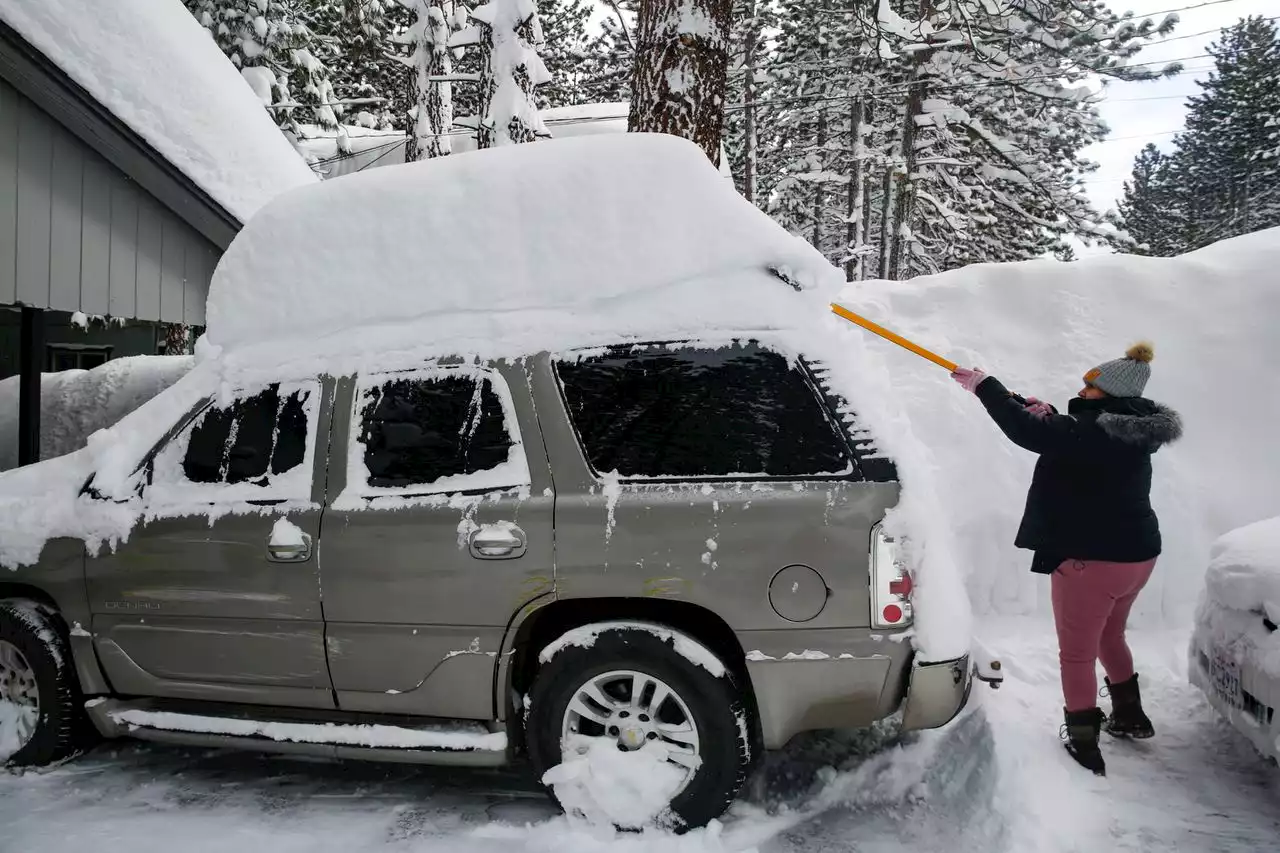 Snow in California reaches some rooftops: photos