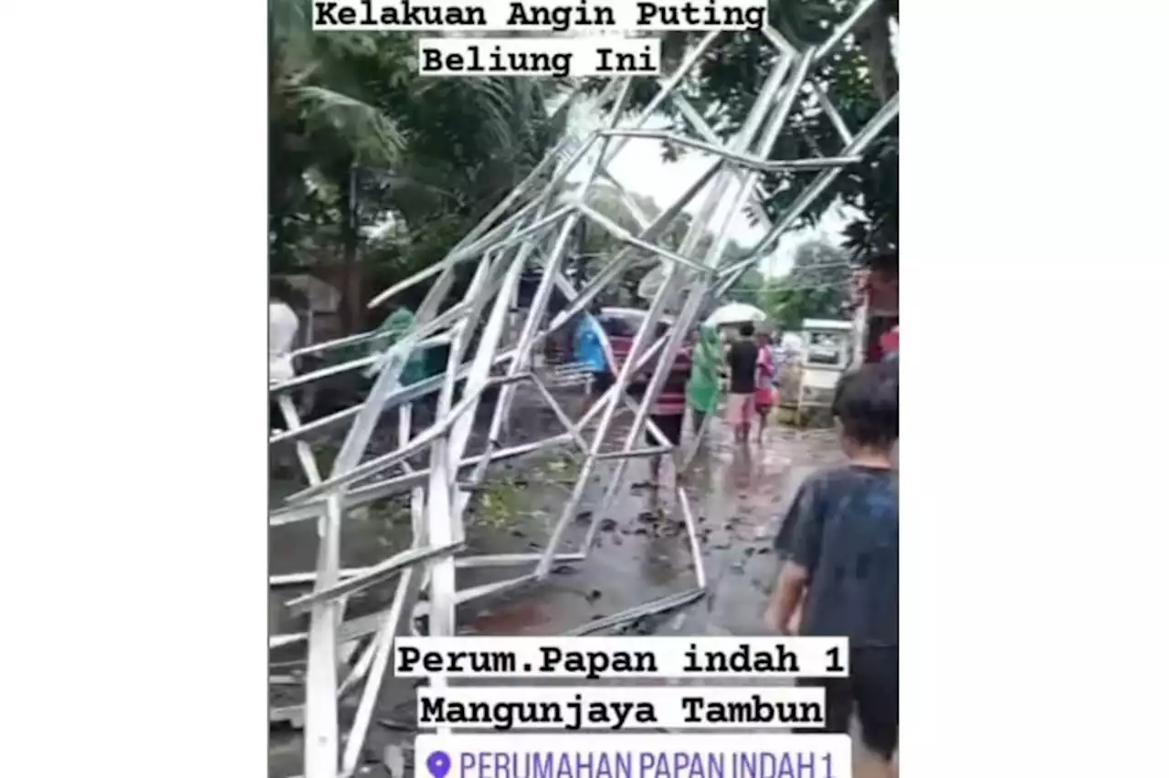 Puting Beliung Hantam 3 Desa di Tambun, 121 Rumah Rusak