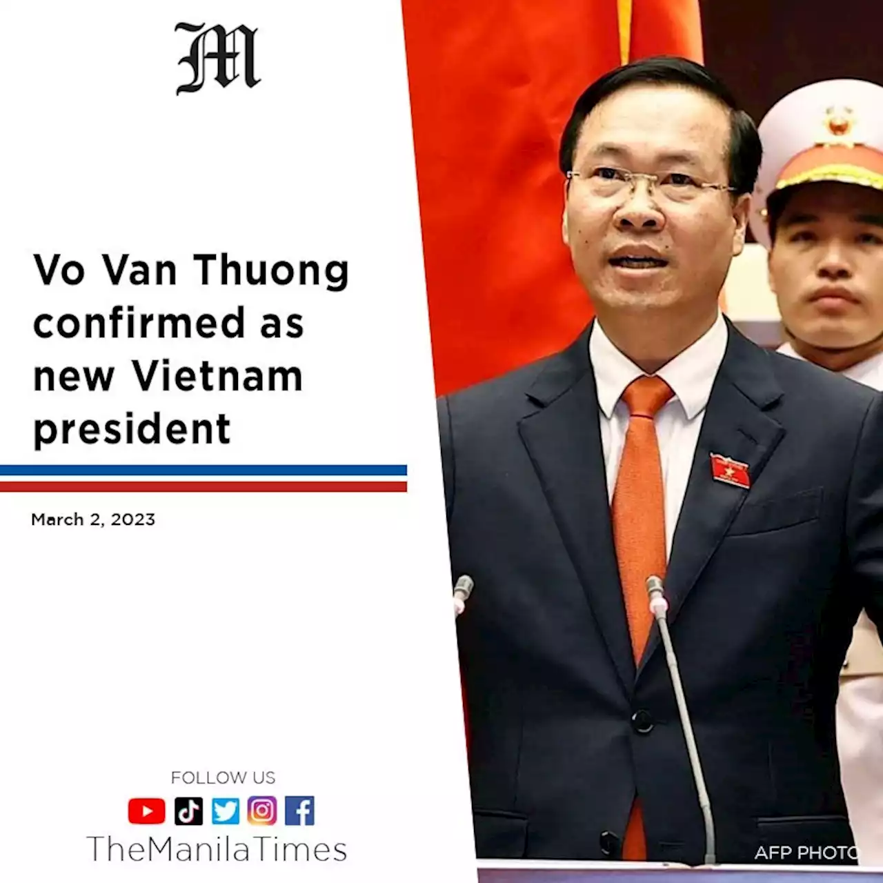 Vo Van Thuong confirmed as new Vietnam president