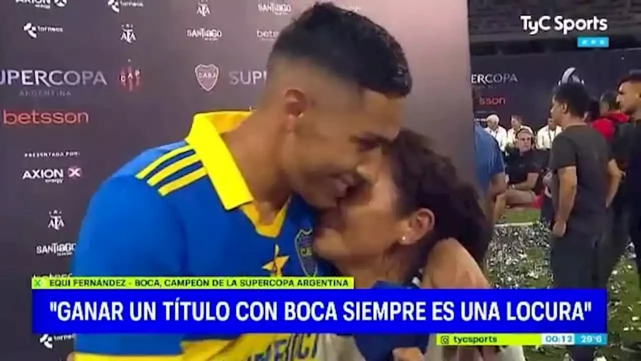 Equi Fernández y Villa, con sus madres tras la Supercopa Argentina de Boca - TyC Sports