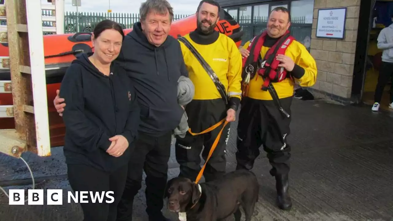 Hornsea rescue: Man and dog saved after being cut off by tide