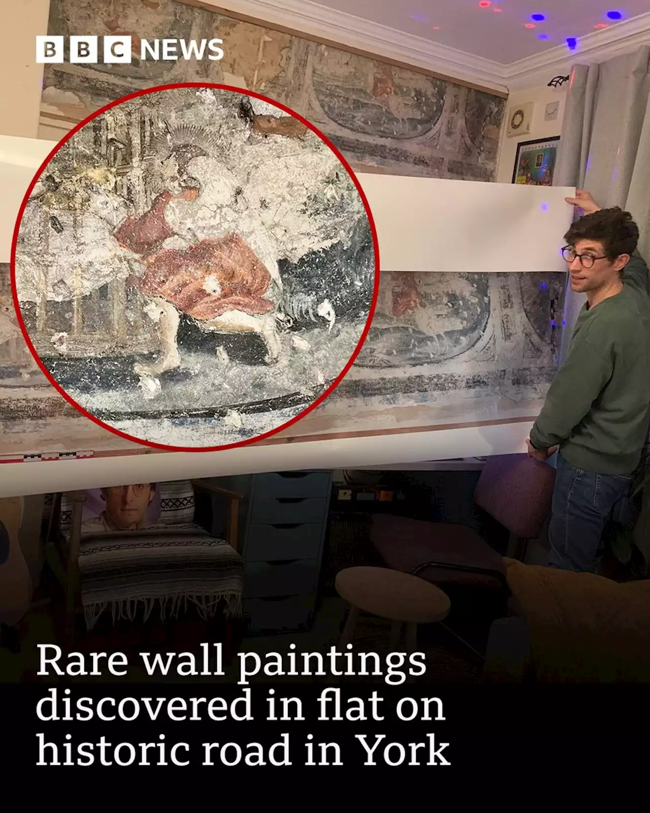 Rare wall paintings discovered in flat on historic road in York