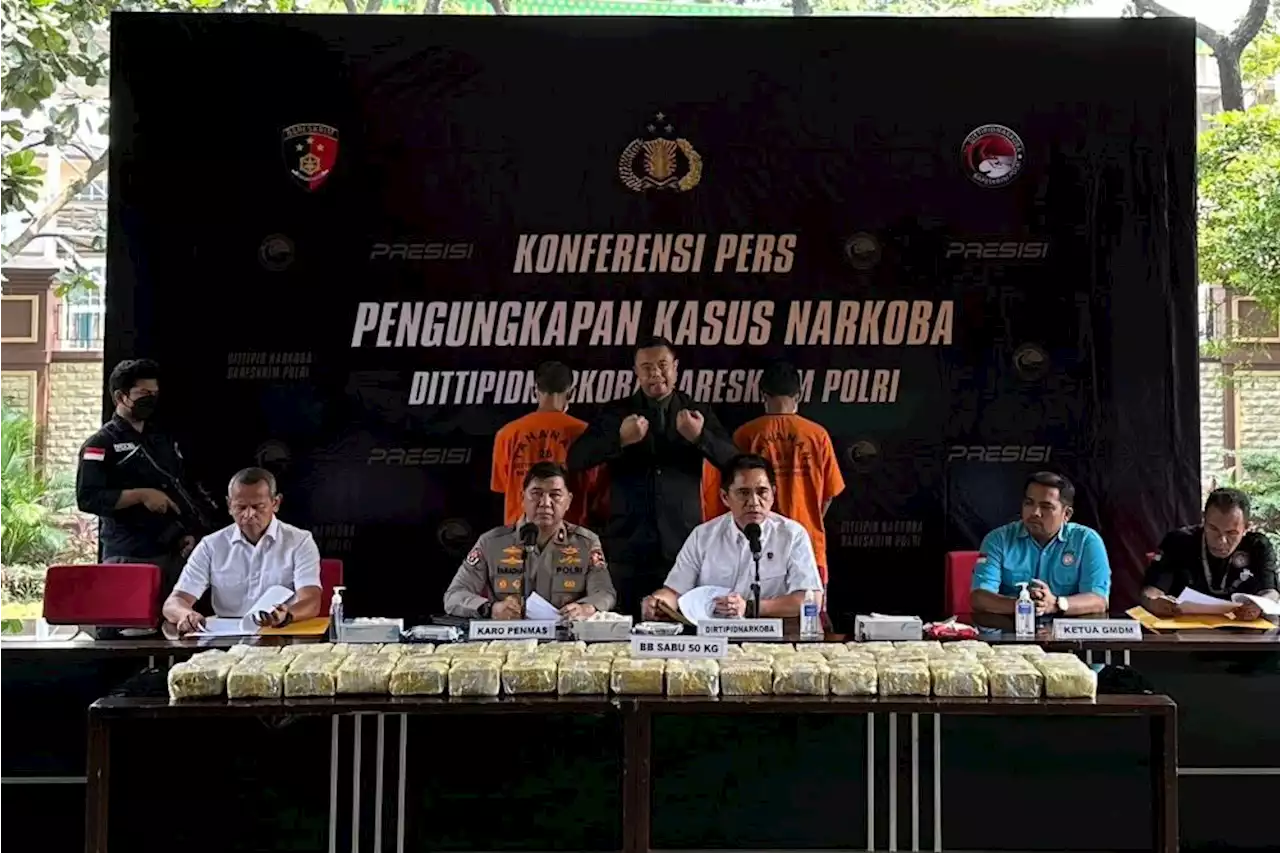 Bareskrim Polri Gagalkan Peredaran Sabu 50 Kg Jaringan Malaysia