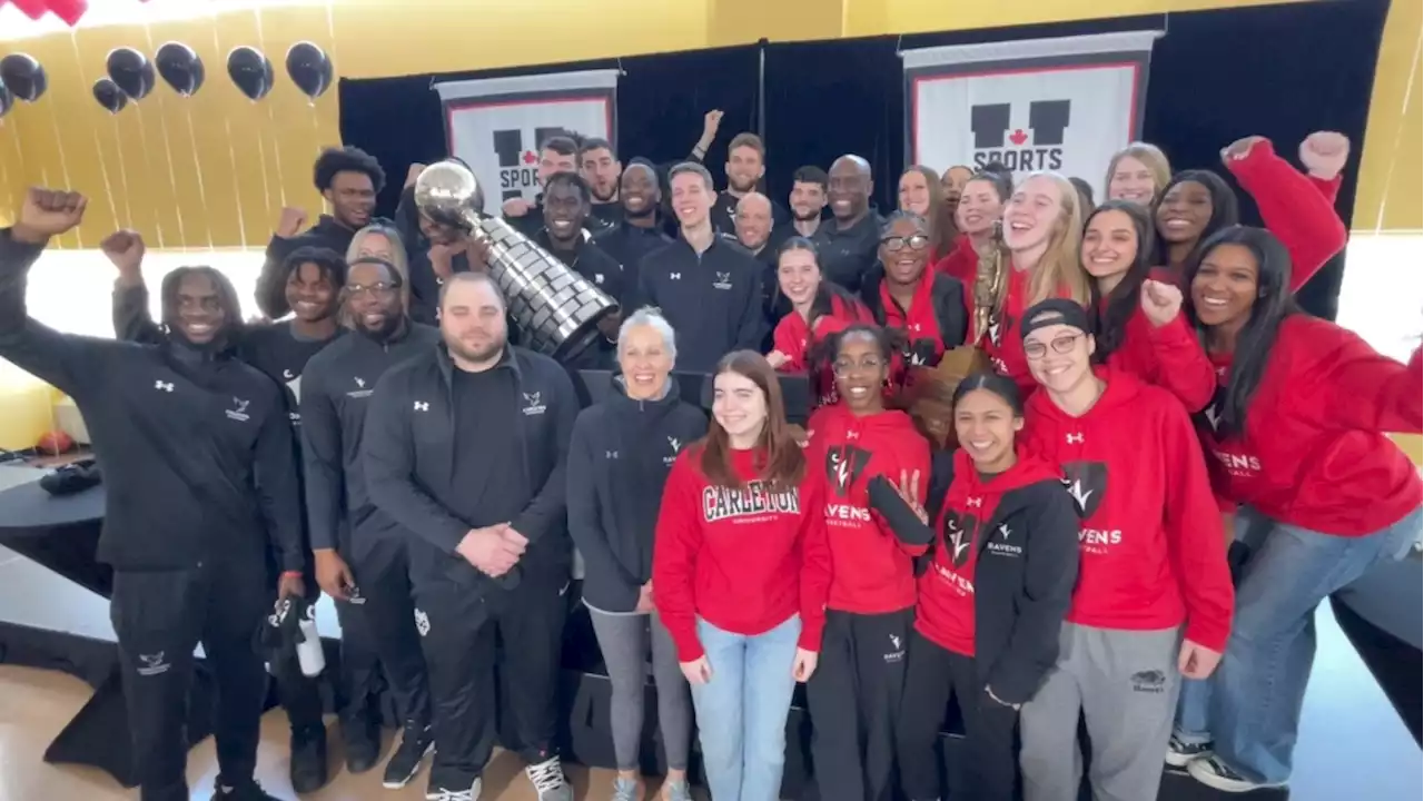 Carleton University celebrates dual national basketball championships