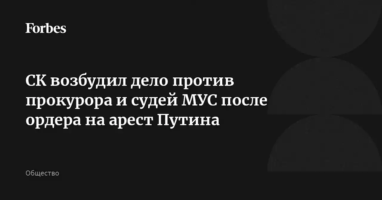 СК возбудил дело против прокурора и судей МУС после ордера на арест Путина