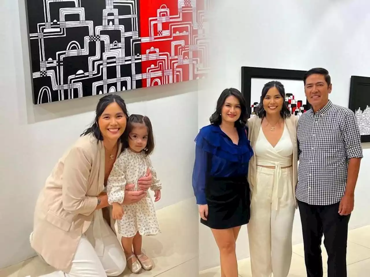 Sotto clan attends the opening of Paulina Sotto's solo art exhibit in Makati