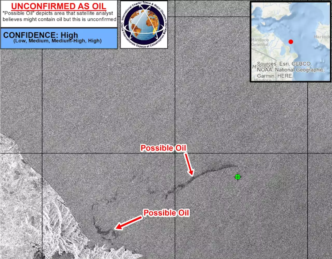 Satellite images show ‘possible oil’ off Mindoro at 11.62 square kilometers