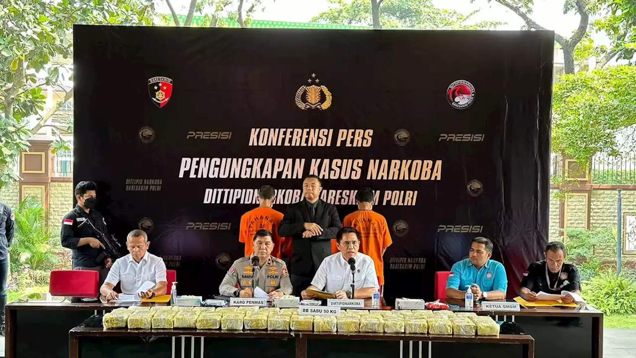 Polri Ungkap Peredaran Sabu 50 Kg Jaringan Malaysia