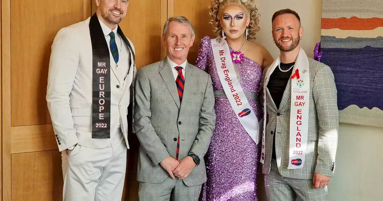 MP welcomes Mr Gay Europe, Mr Gay England and Mx Drag England