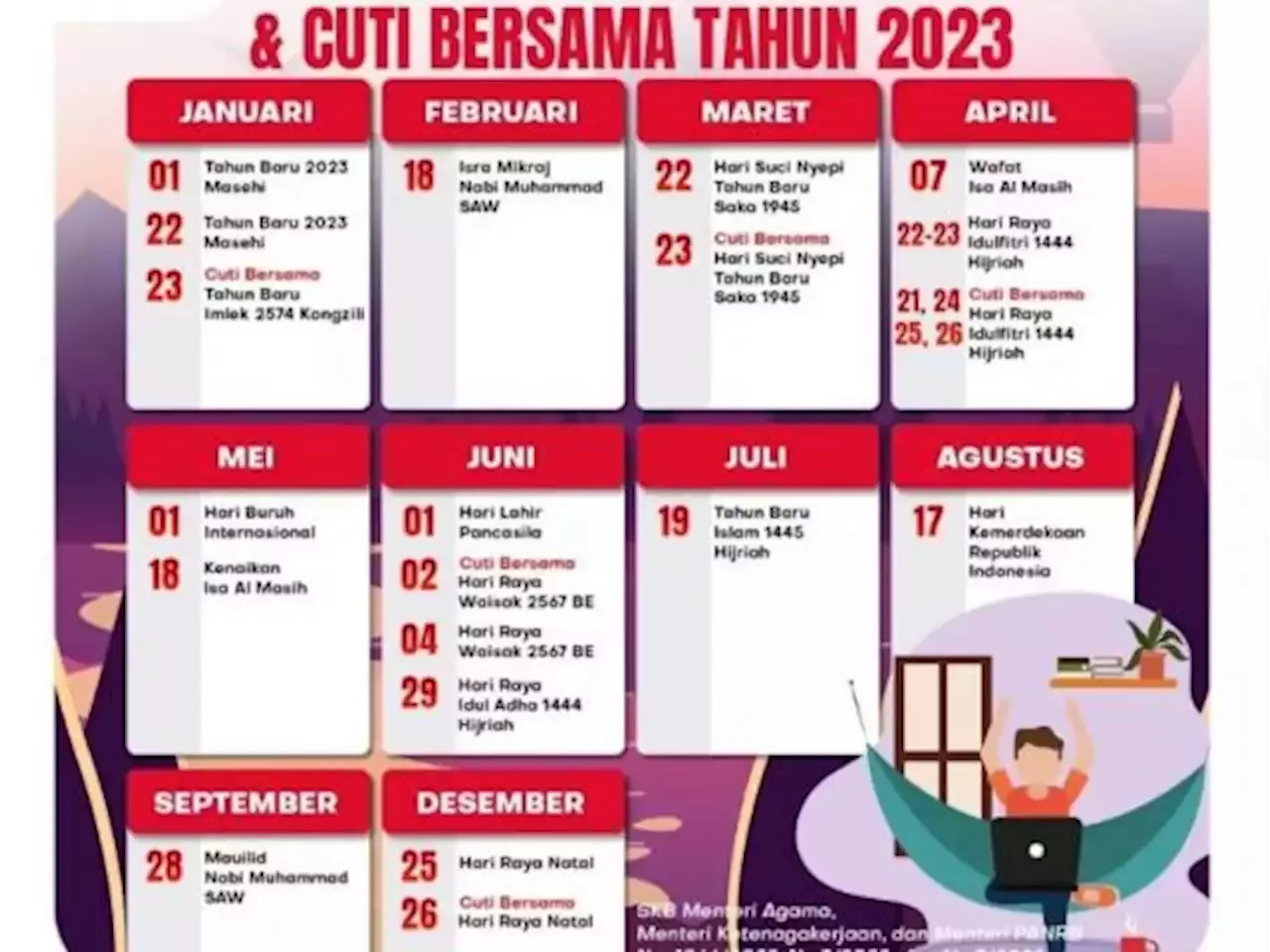 Libur Telah Tiba Cek Tanggal Merah Dan Jadwal Cuti Bersama Tahun 2023 7357