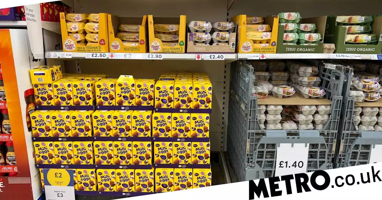 Supermarkets fill gaps on empty egg shelves with chocolate Mini Eggs instead