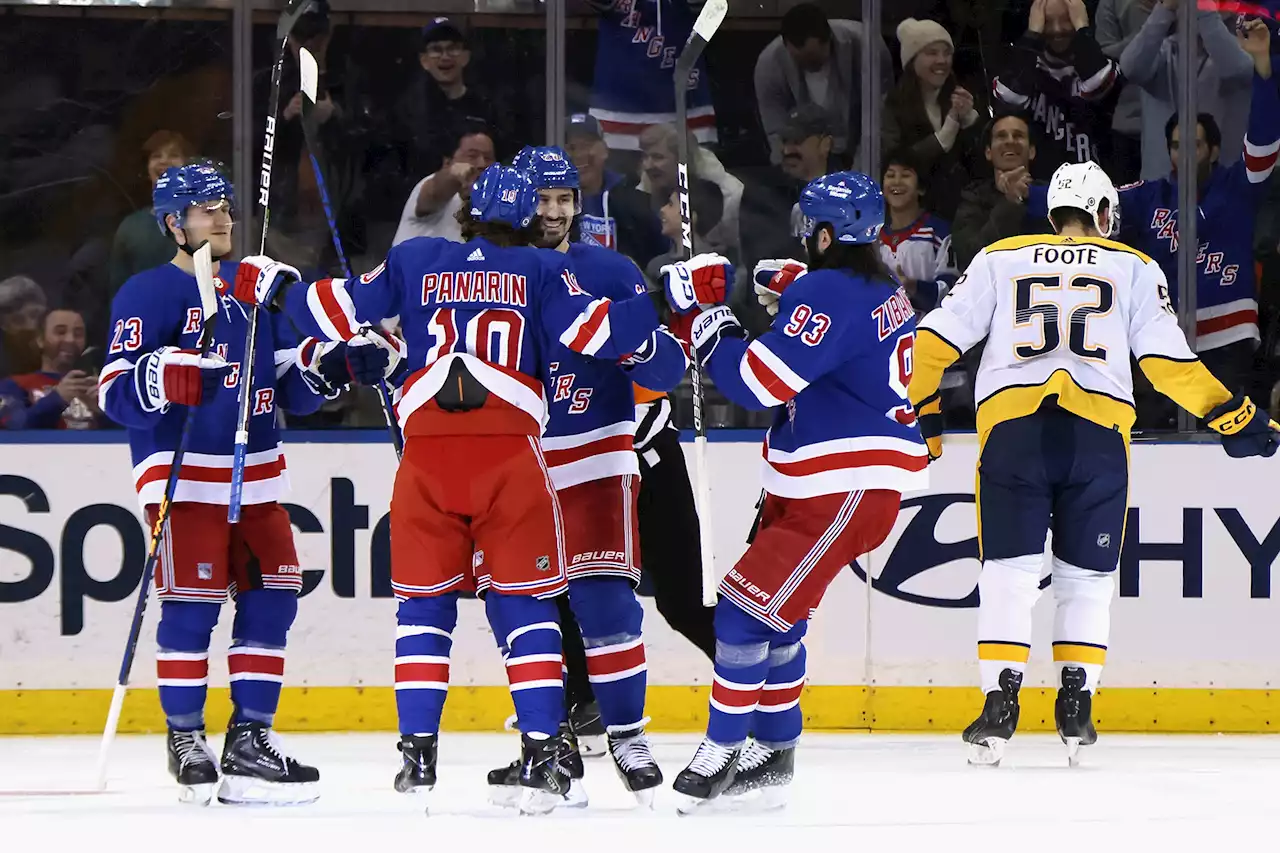 Rangers tie team mark for first-period goals amid offensive explosion