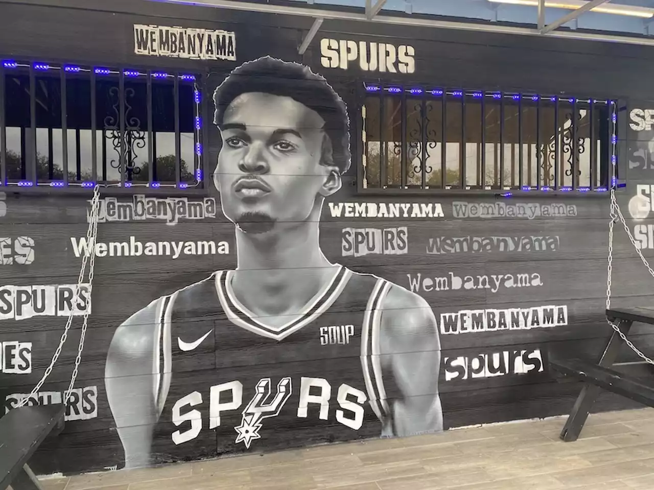 Mural of Victor Wembanyama in a Spurs jersey pops up on San Antonio's South Side