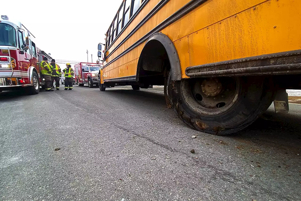 Student sent to hospital, another injured after school bus loses rear axle in Mount Pearl Monday afternoon | SaltWire