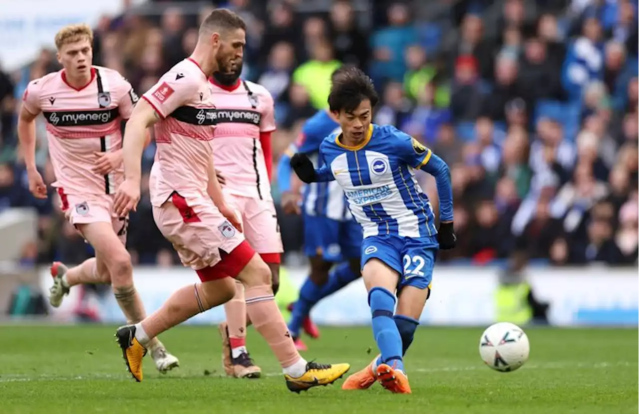 Soccer-Five-star Brighton crush Grimsby's FA Cup dream to move into semis