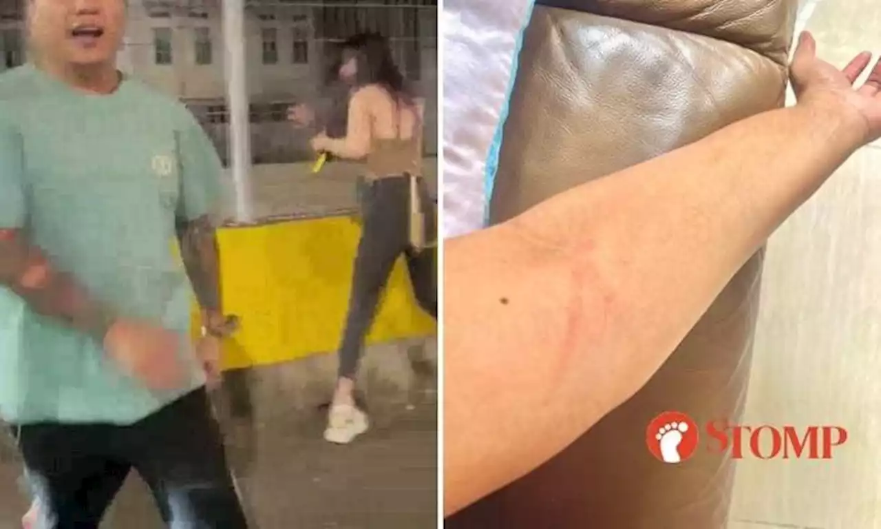 Stomper gets scratched and her hair pulled by man after wanting to help crying woman on road