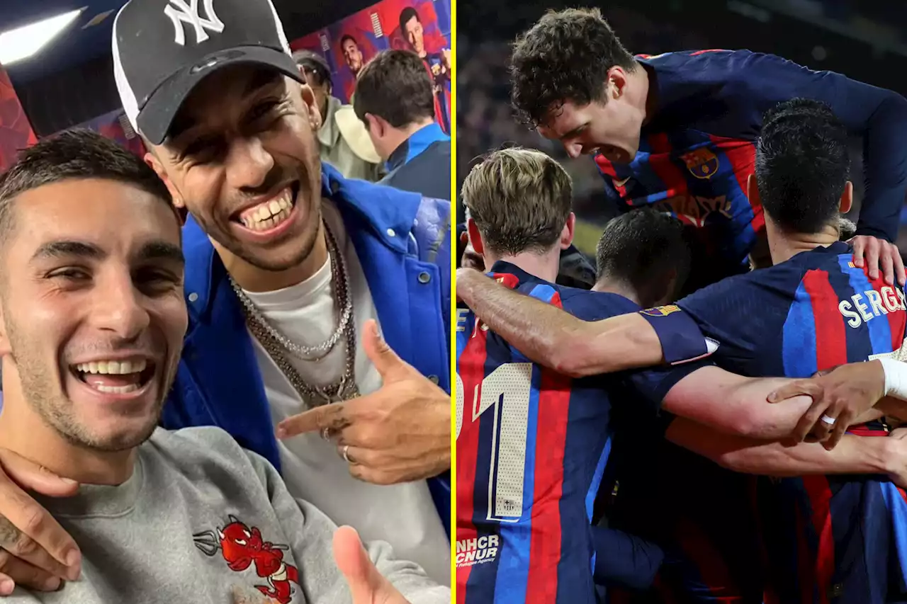 Chelsea's Aubameyang celebrates in Barca dressing room after Real Madrid victory