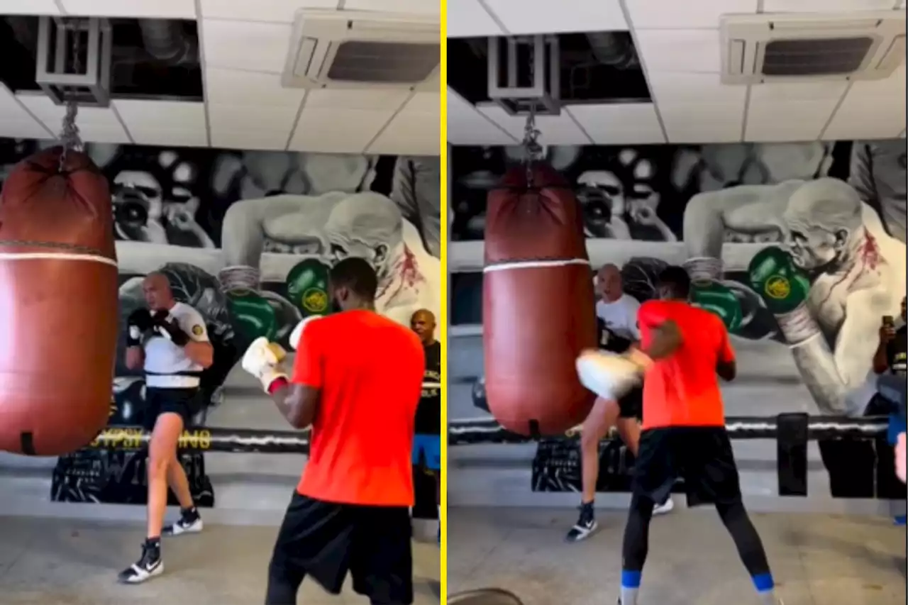 Lawrence Okolie and Tyson Fury in camp together with trainer SugarHill Steward