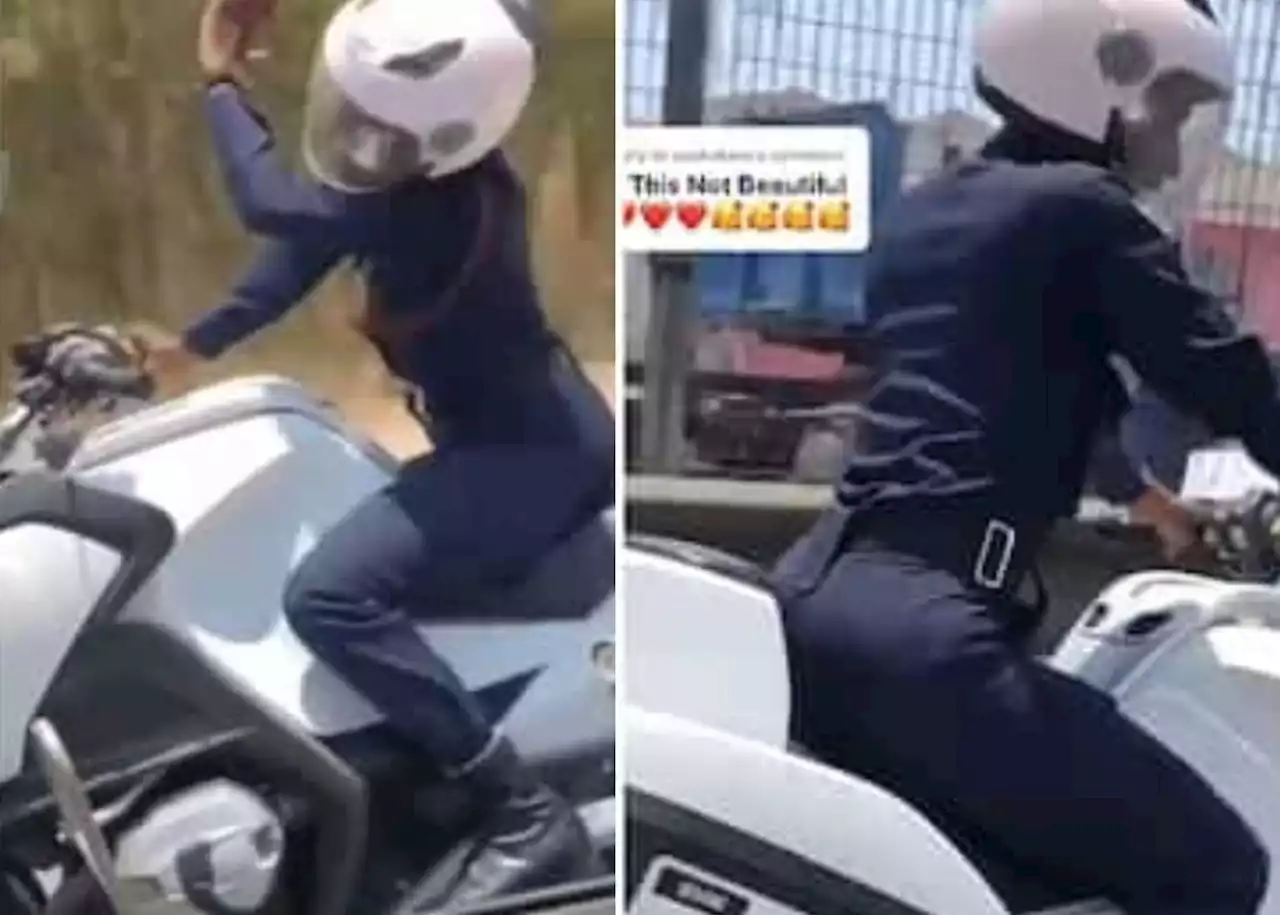 EISH WENA: Female police officer shakes her waist properly while riding bike [viral video]