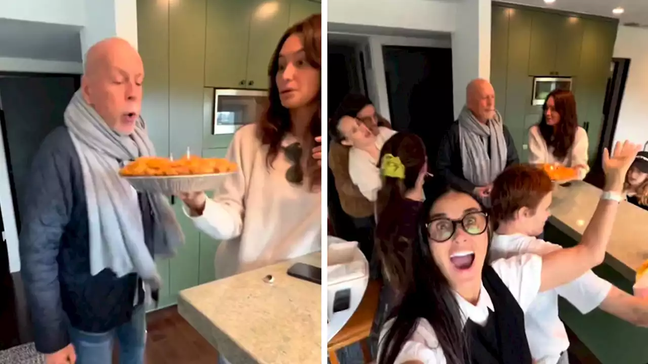 Demi Moore and Family Sing to Bruce Willis on His 68th Birthday