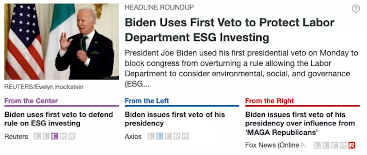 Biden Uses First Veto to Protect Labor Department ESG Investing