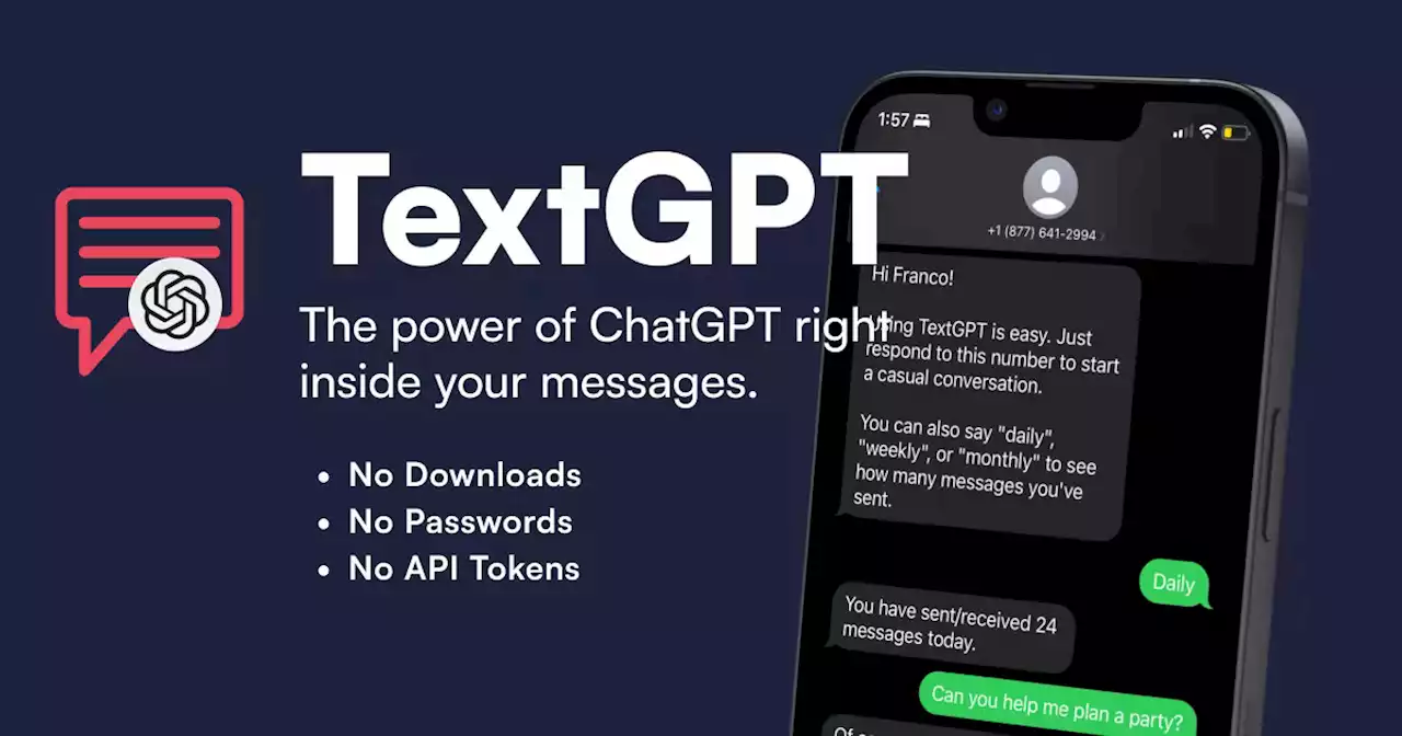 TextGPT lets you use ChatGPT AI from your phone’s messages app