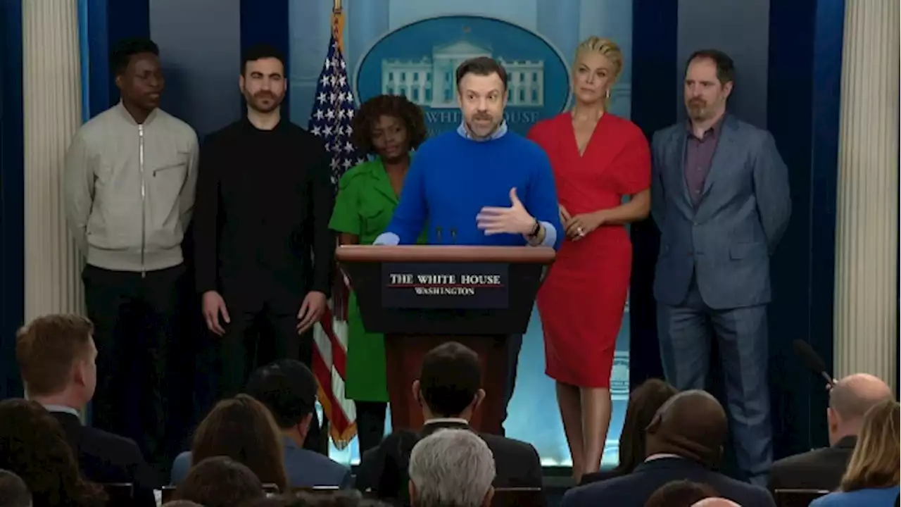 Cast of 'Ted Lasso' speak at The White House