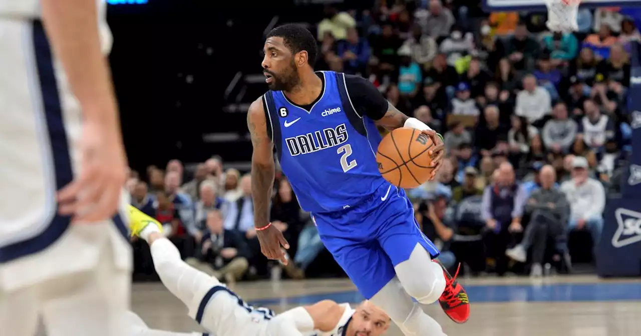 Mavericks’ Kyrie Irving reaggravates foot injury, leaves loss to Grizzlies in walking boot