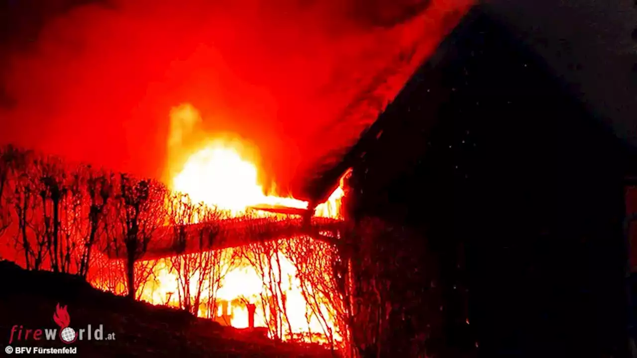 Stmk: Drei Wehren bekämpfen Hüttenbrand in Fürstenfeld