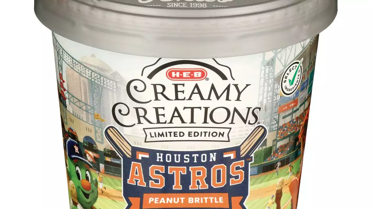 OOH! Houston Astros Peanut Brittle Ice Cream launches at H-E-B for limited time