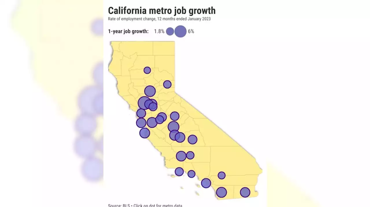 Which California metro had the 4th-fastest job growth in US?