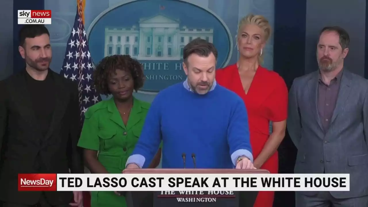 Cast of Ted Lasso discusses mental health at the White House