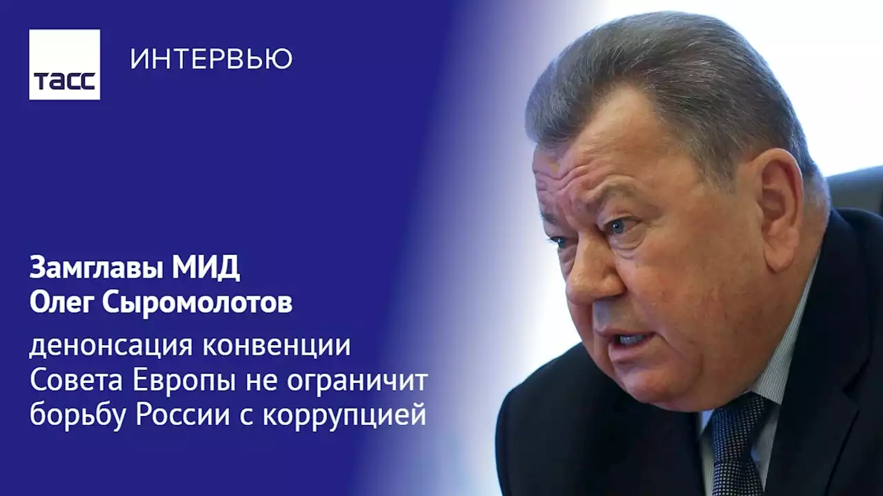 Замглавы МИД: денонсация конвенции Совета Европы не ограничит борьбу России с коррупцией - Интервью ТАСС