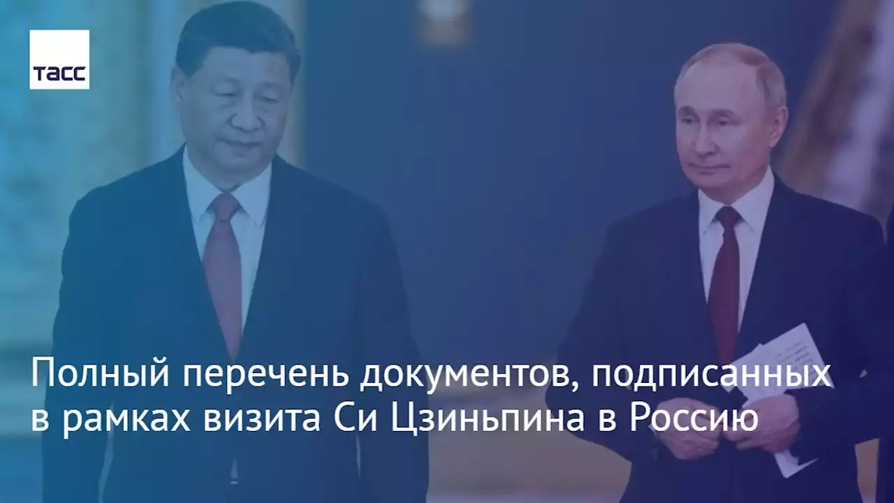 Полный перечень документов, подписанных в рамках визита Си Цзиньпина в Россию