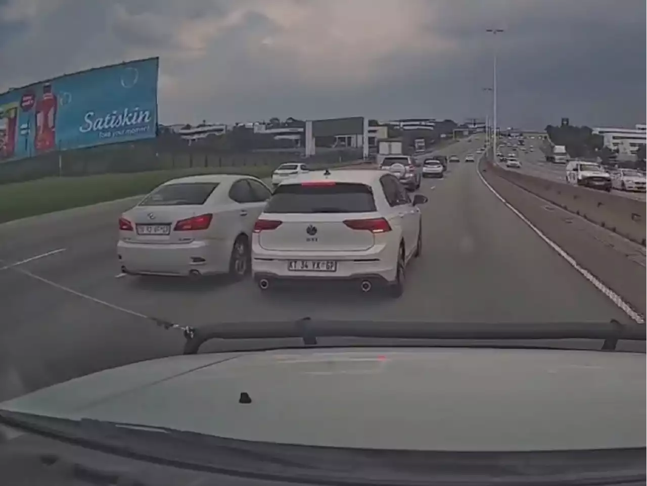 WATCH: Lexus 'shoved' by 'blue light' GTI for not moving over | The Citizen