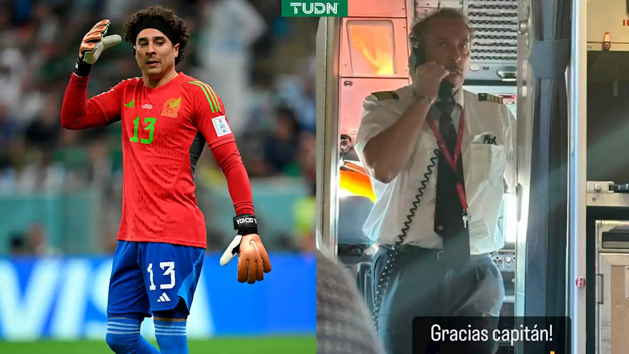 Guillermo Ochoa agradece al capitán de su vuelo por aterrizaje de emergencia