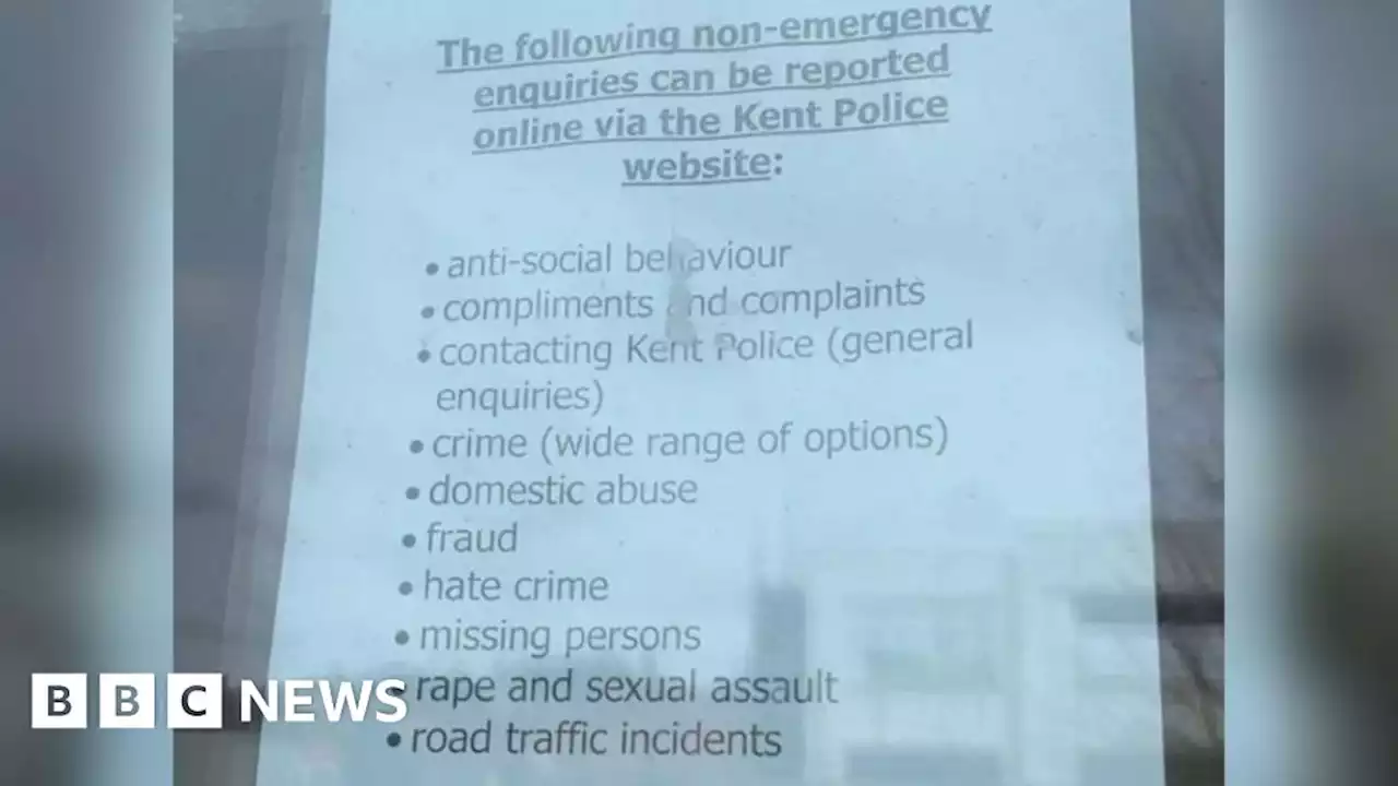 Kent Police sign lists rape as ‘non-emergency’ crime