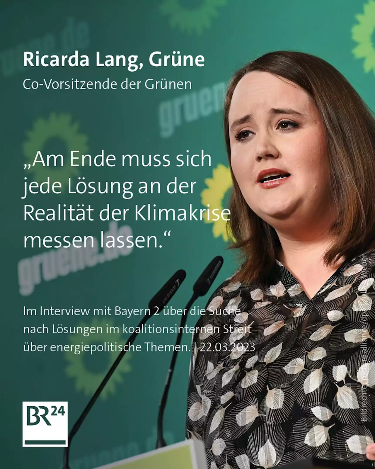 Ricarda Lang hofft auf Einigung in der Energiepolitik